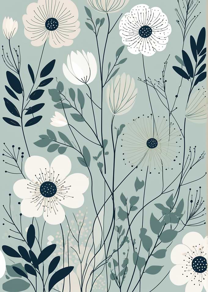 Minimalist Floral Botanical Pattern