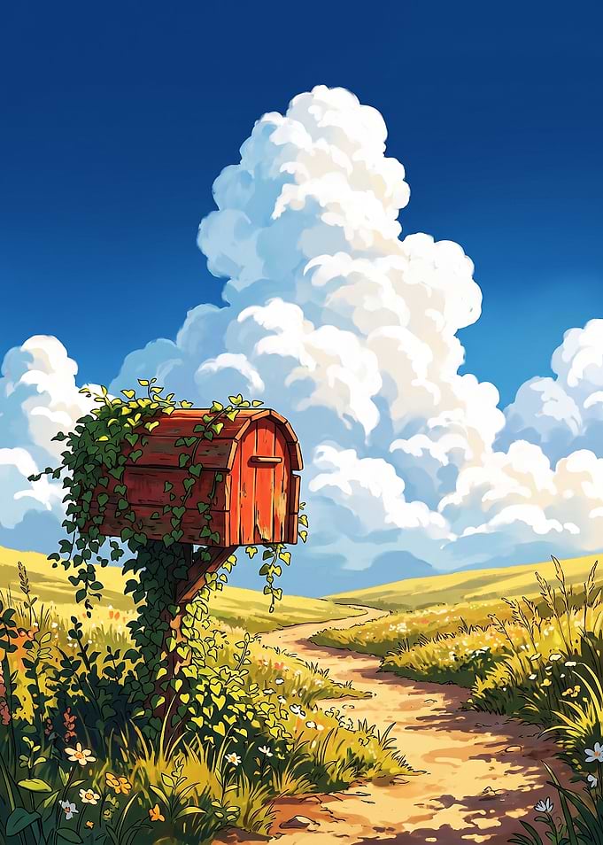 Old Mailbox in a Sunny Meadow