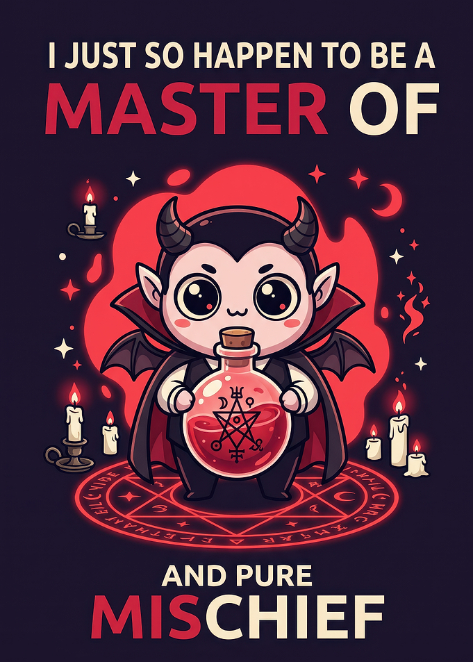 Cute Little Devil Mischief Poster
