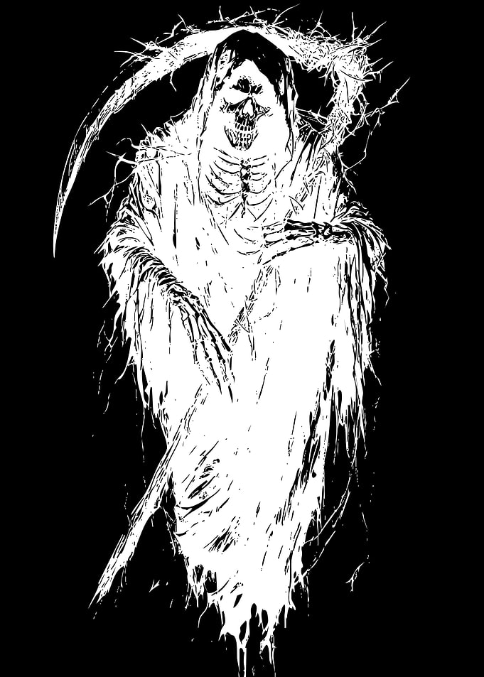 Grim Reaper Scythe Illustration