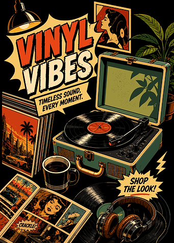 Vinyl Vibes Retro Music Poster