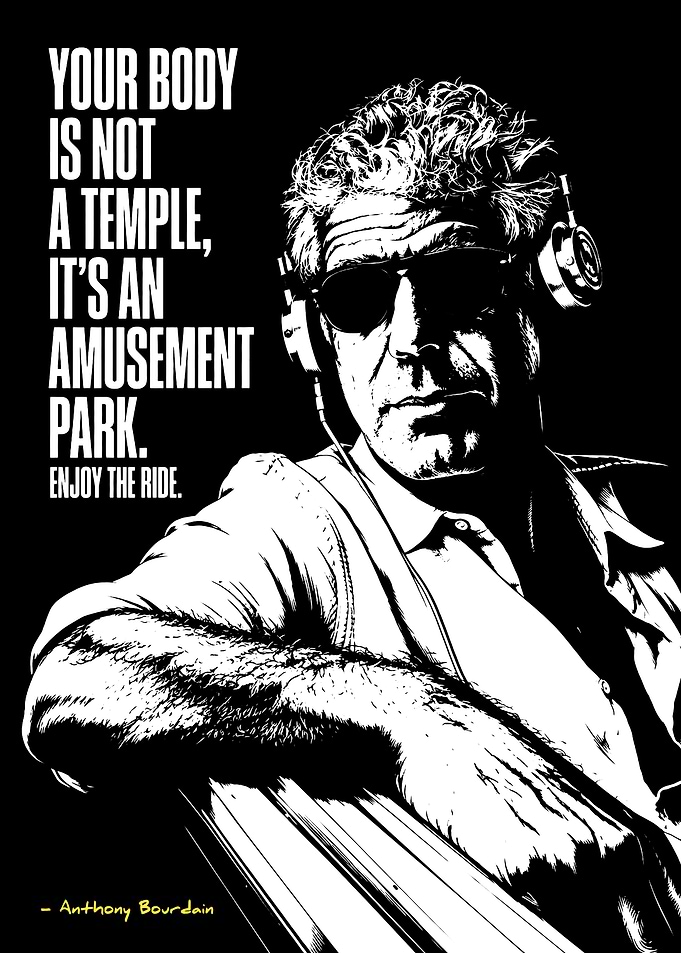 Anthony Bourdain Inspirational Quote Poster