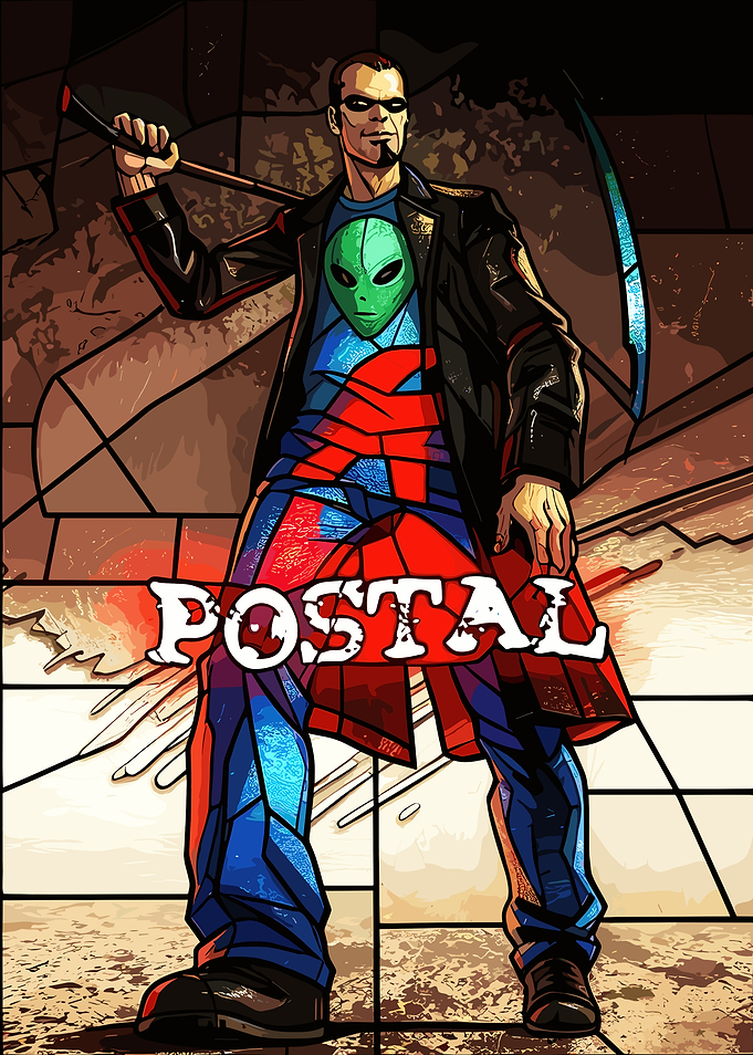Postal Dude Stained Glass Art