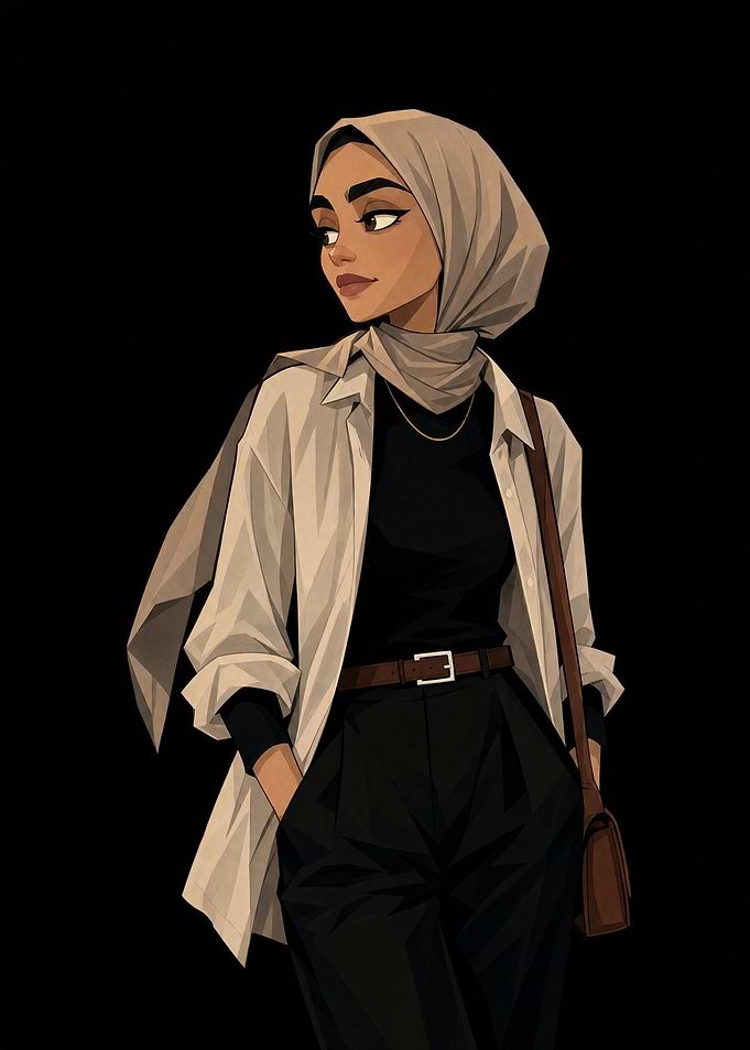 Stylish Woman in Hijab and Blazer