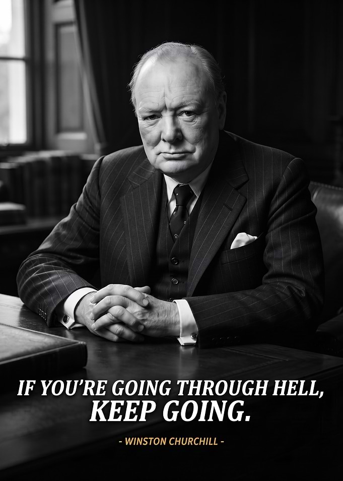 Winston Churchill Inspirational Quote Poster