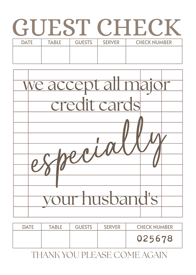Funny Guest Check Print
