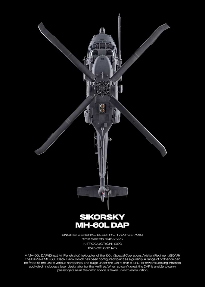 Sikorsky MH-60L DAP Helicopter Blueprint