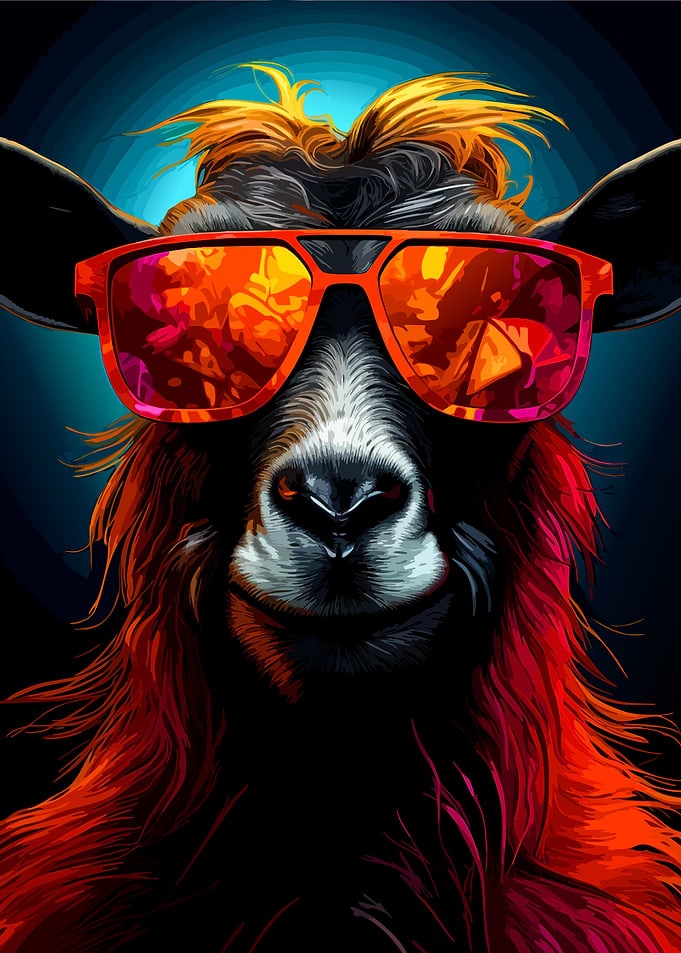 Cool Llama Wearing Red Sunglasses