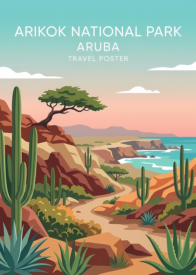 Arikok National Park Aruba Travel Poster