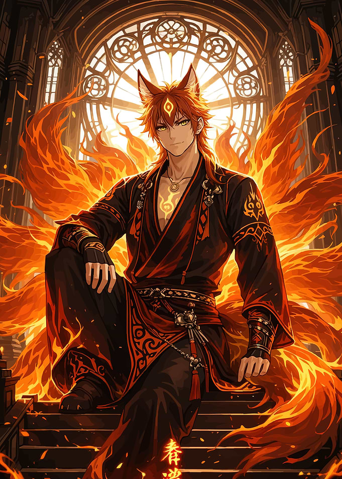 Fire Fox Spirit Anime Character