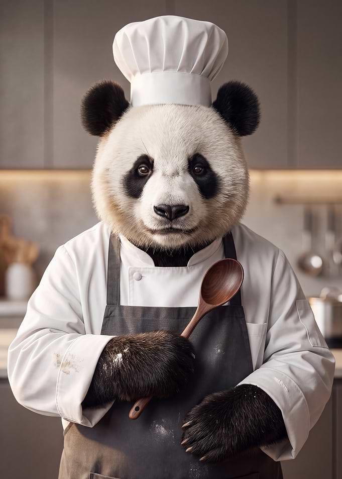 Panda Chef in Modern Kitchen