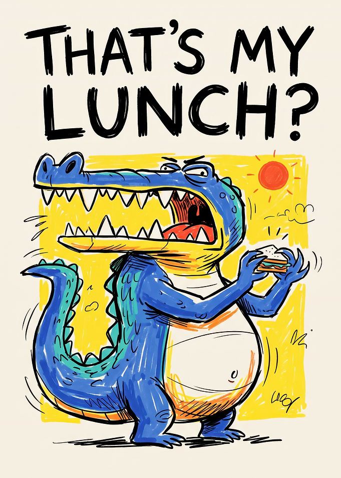 Funny Crocodile Disappointed With Lunch