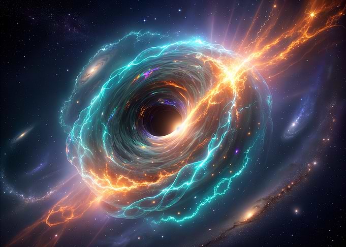 Cosmic Black Hole Energy Vortex