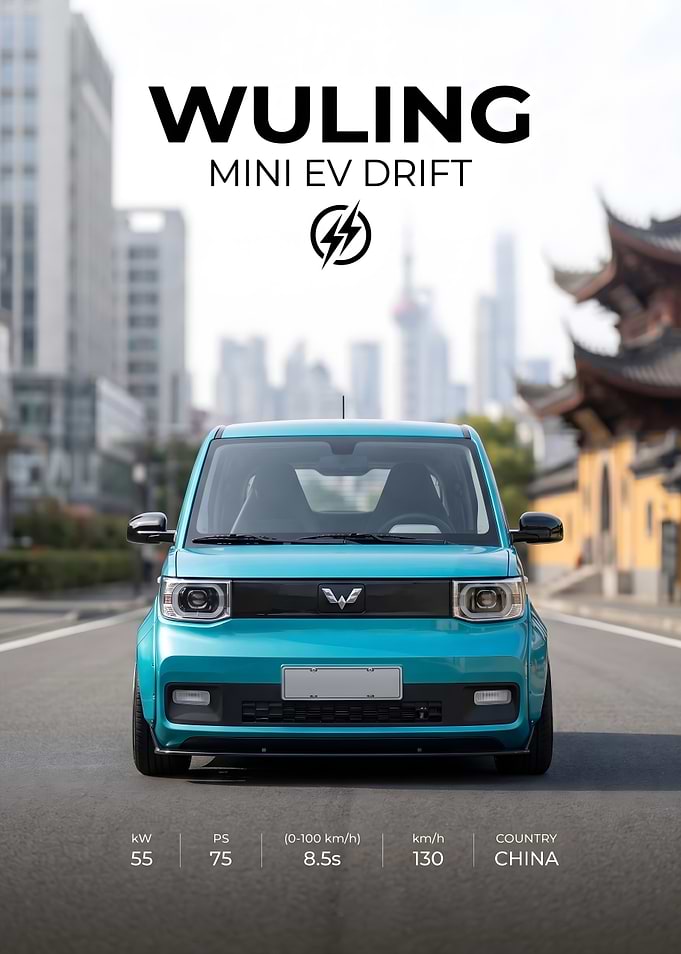 Wuling Mini EV Drift Car Poster