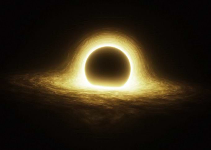Gargantua Black Hole Gravitational Lensing Space Poster
