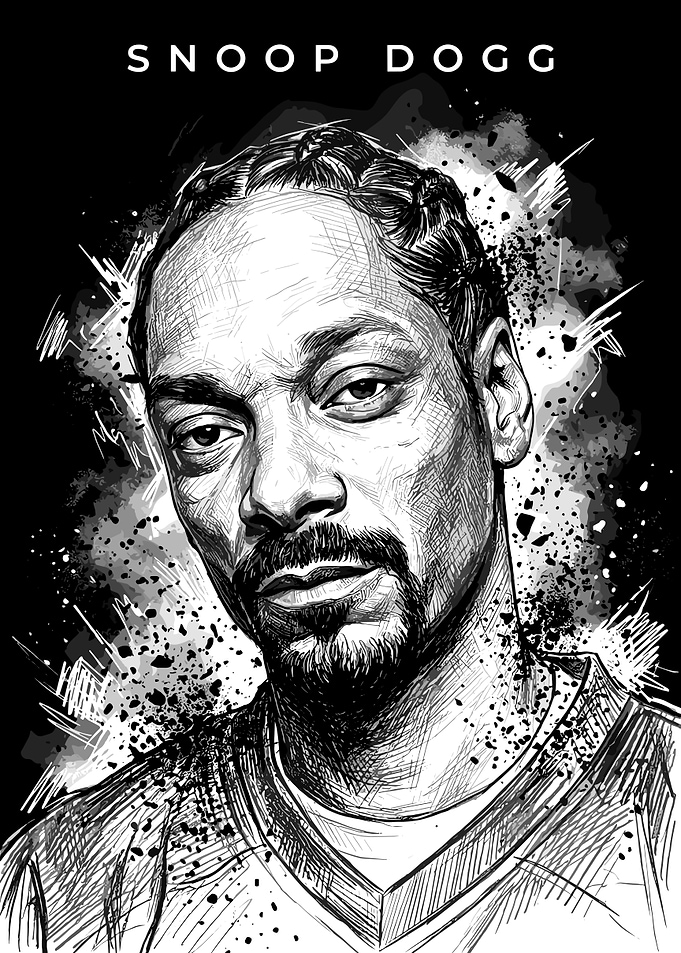 Snoop Dogg Black and White Portrait