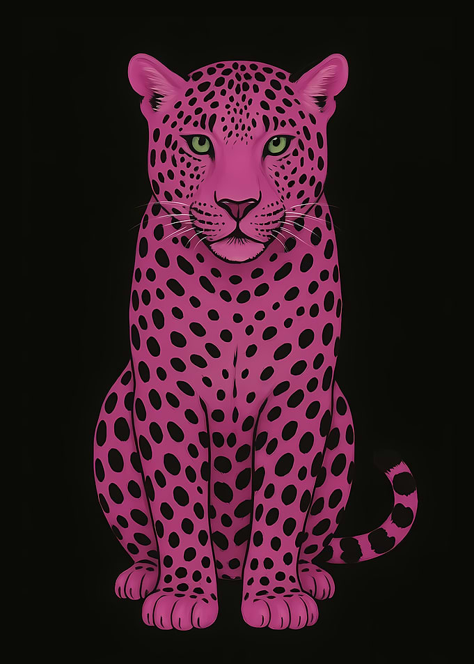 Pink Leopard Illustration