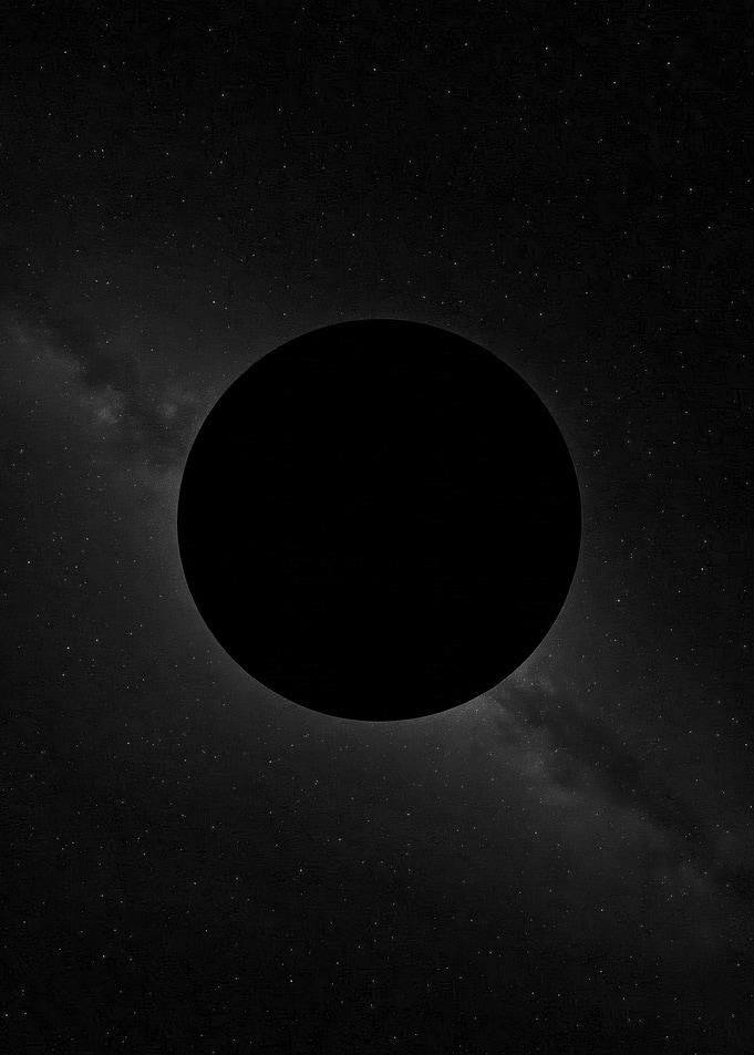 Minimalist Black Hole Sci Fi Painting
