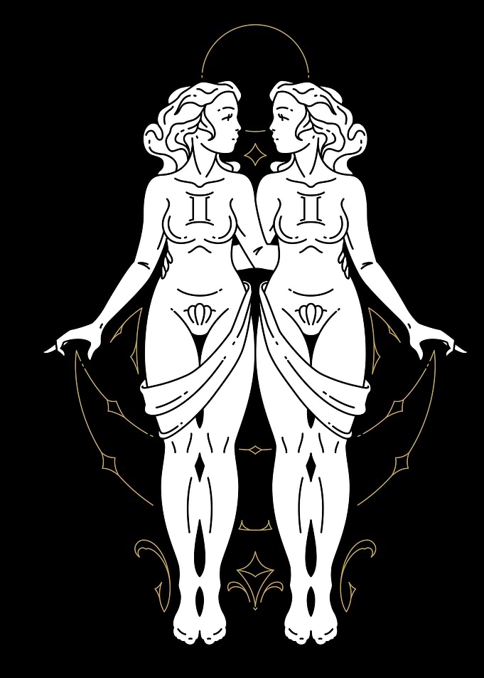 Gemini Zodiac Sign Line Art