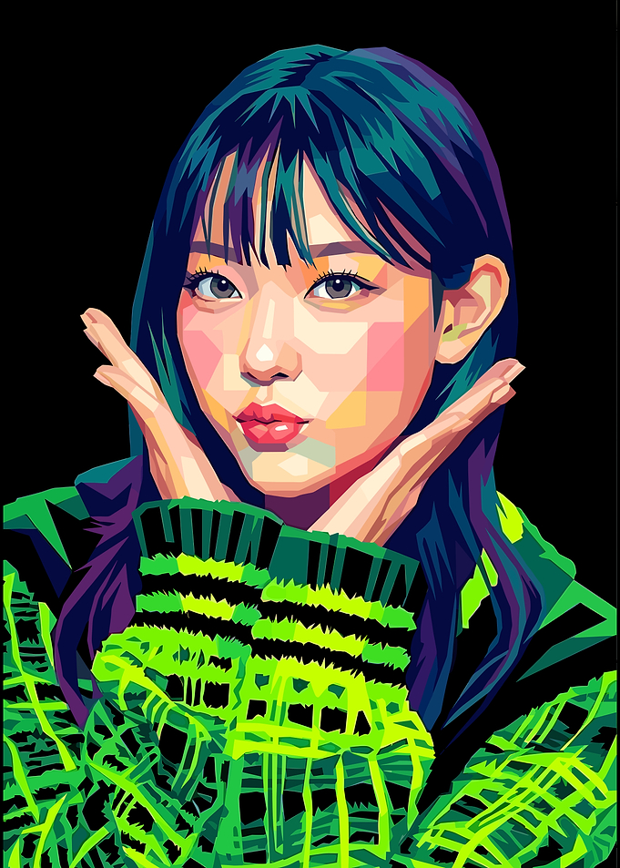 Haerin Newjeans Pop Art Portrait