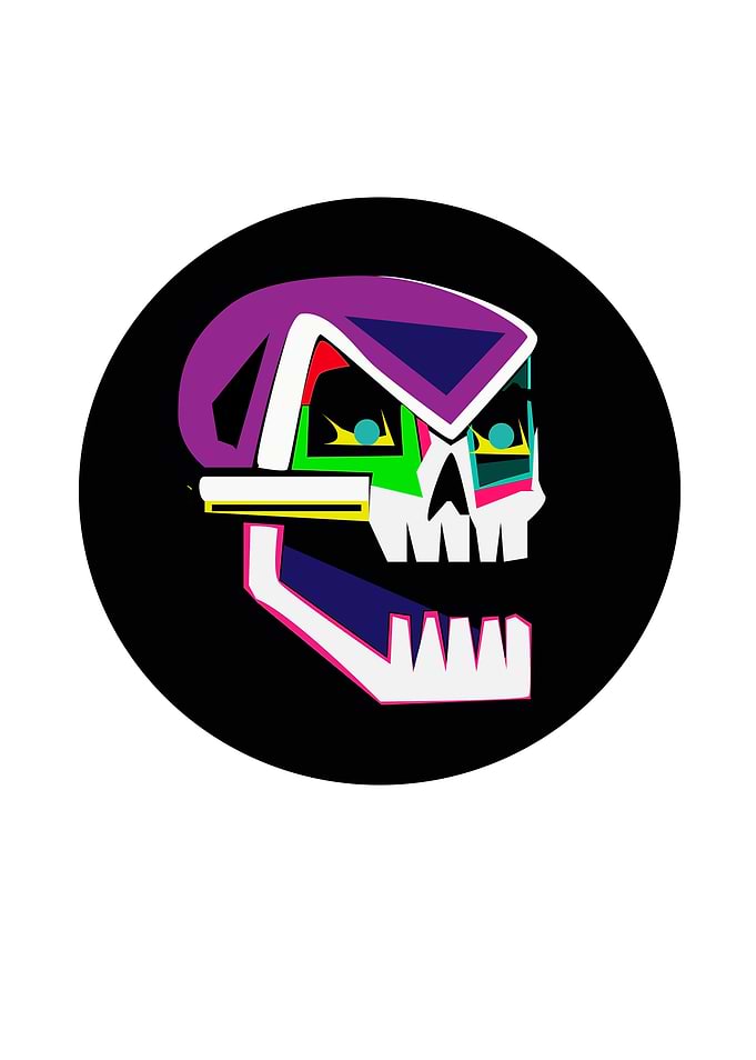 Colorful Abstract Skull Graphic