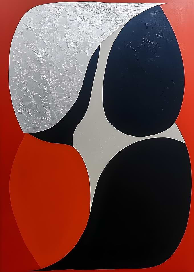 Abstract Geometric Composition in Red