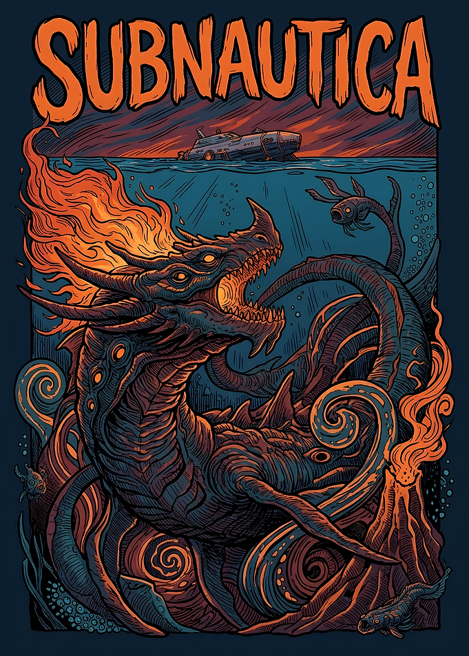 Subnautica Sea Dragon Leviathan Illustration
