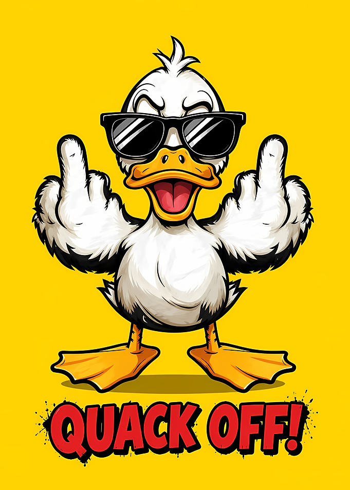 Funny Rude Duck Graphic