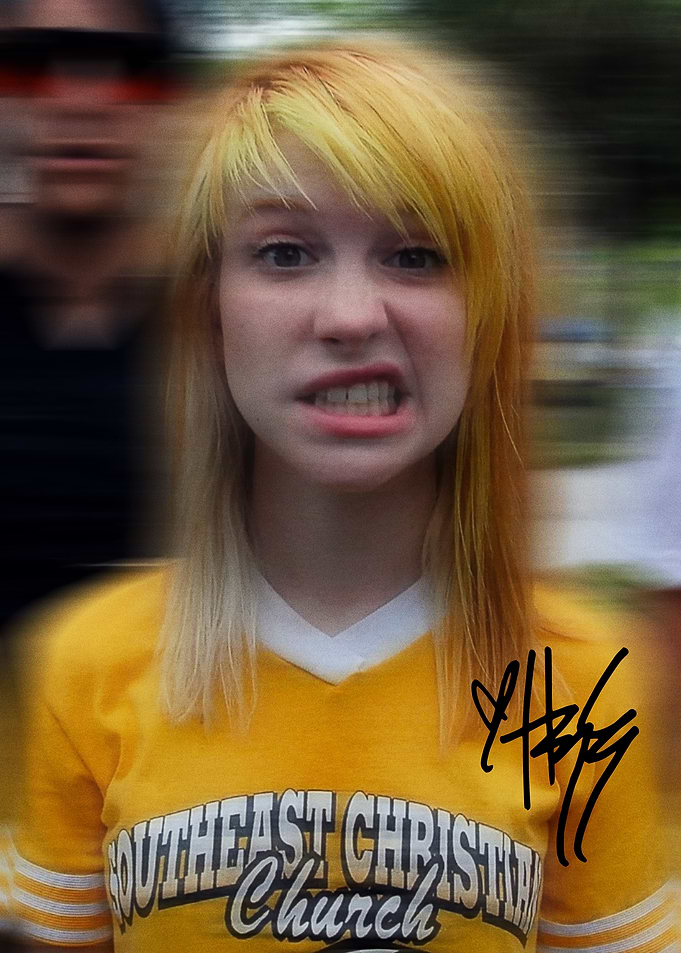 Hayley Williams Signed Yellow Shirt Portrait