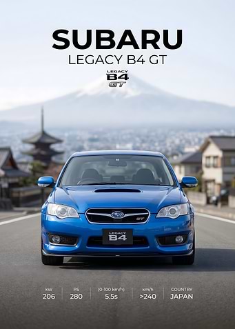Subaru Legacy B4 GT Poster