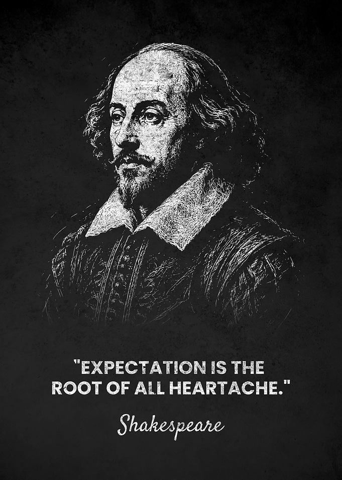 William Shakespeare Expectation Quote Poster