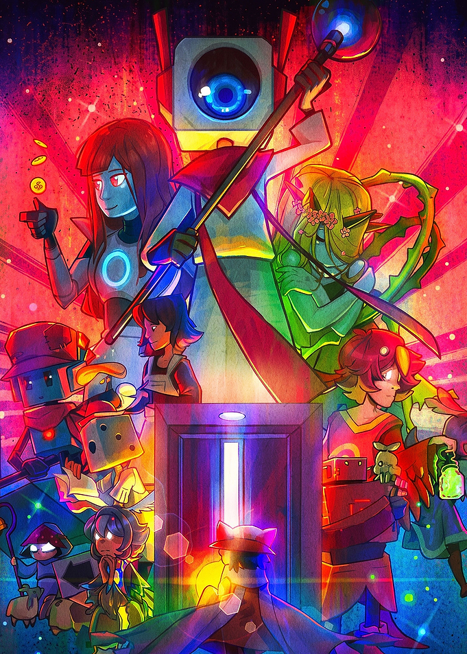 OneShot Game Character Ensemble Illustration