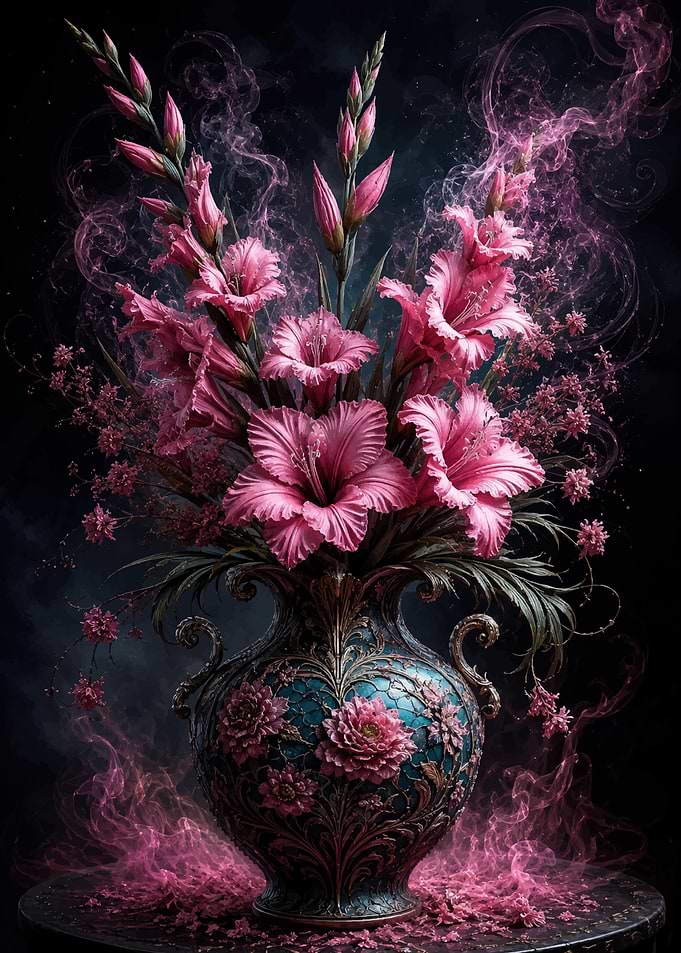 Ethereal Pink Floral Arrangement in Vase