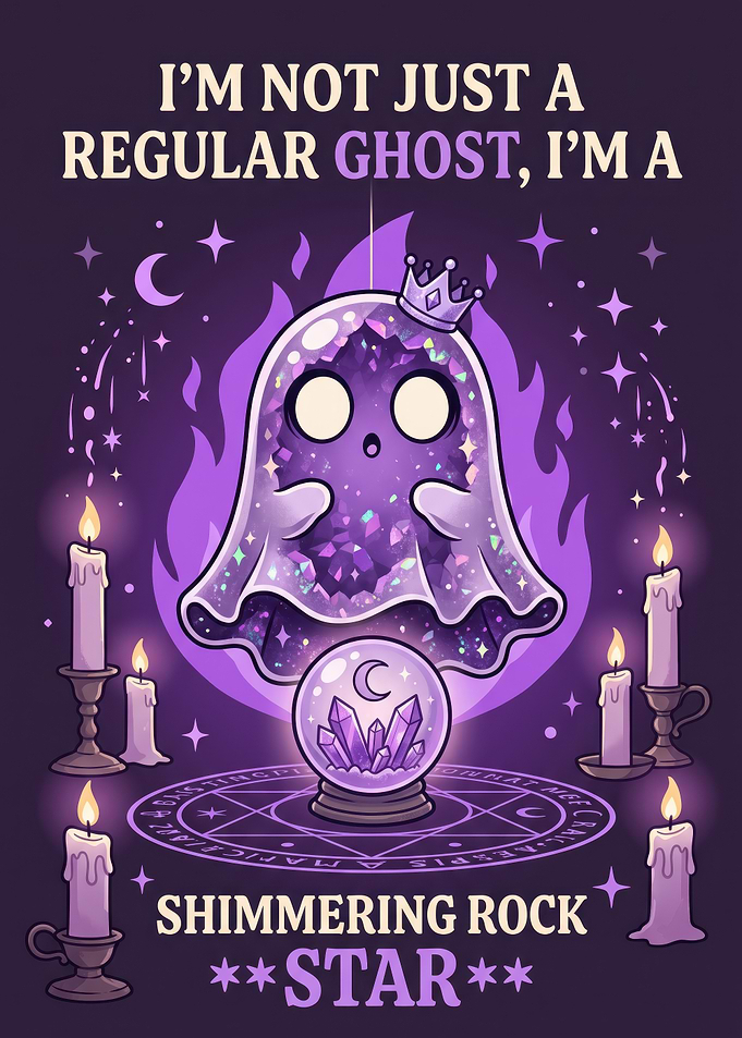 Cute Crystal Ghost Rock Star