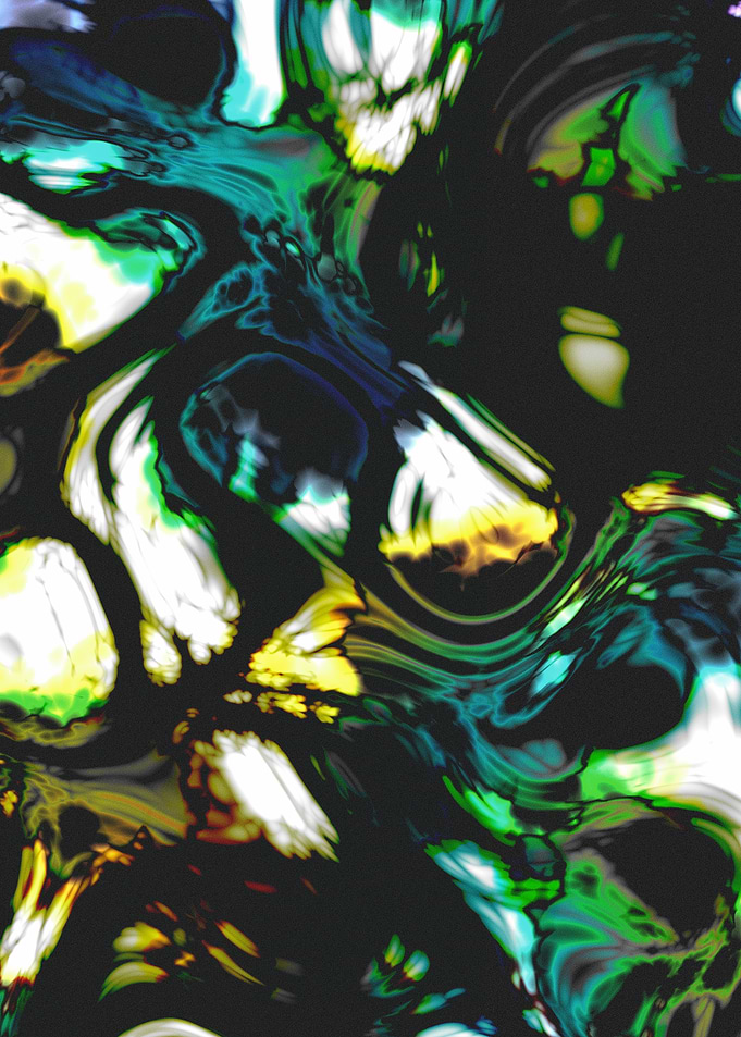 Abstract Liquid Swirls in Green