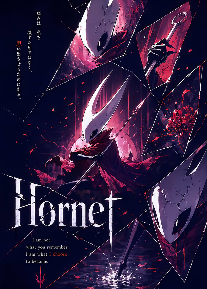 Hollow Knight Hornet Shattered Glass Poster