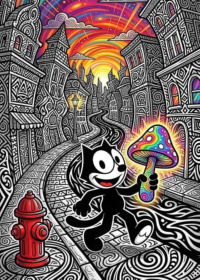 Felix the Cat Psychedelic City Walk