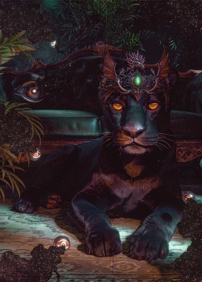 Regal Black Panther with Dragon Crown