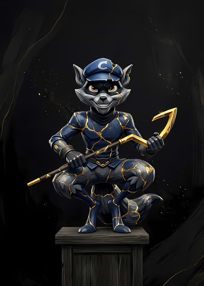 Sly Cooper Kintsugi Style Statue