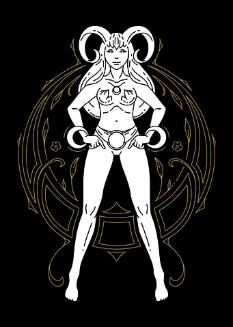 Aries Zodiac Goddess Illustration