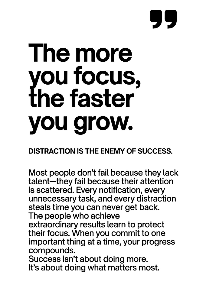 Inspirational Quote About Focus and Growth