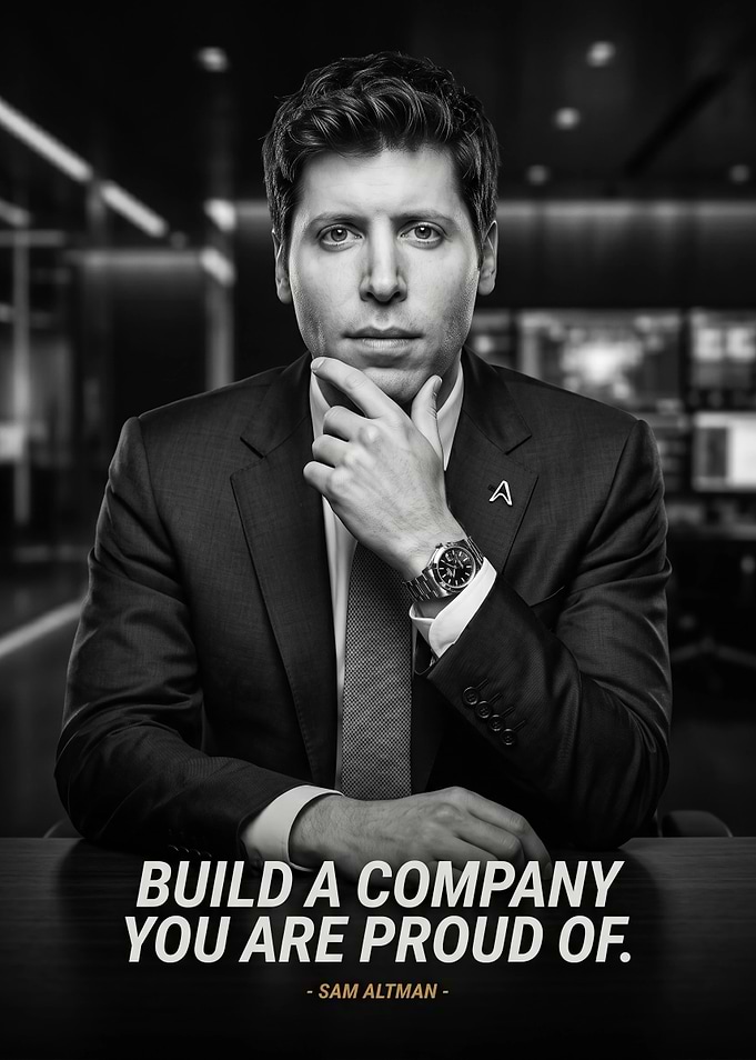 Sam Altman Inspirational Quote Portrait