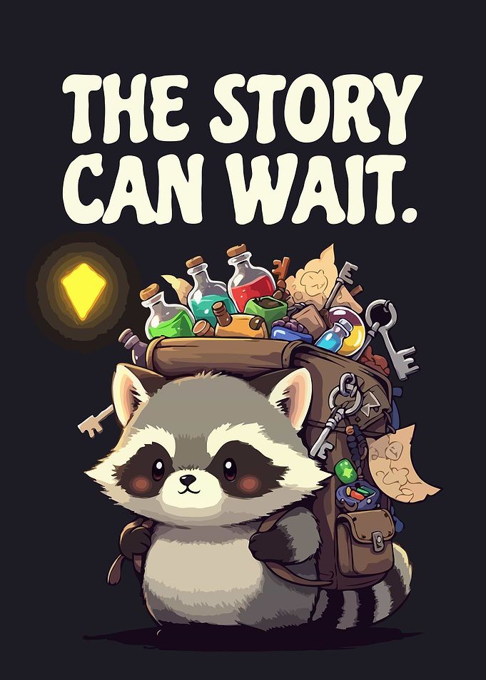 Cute Raccoon Adventurer RPG Illustration