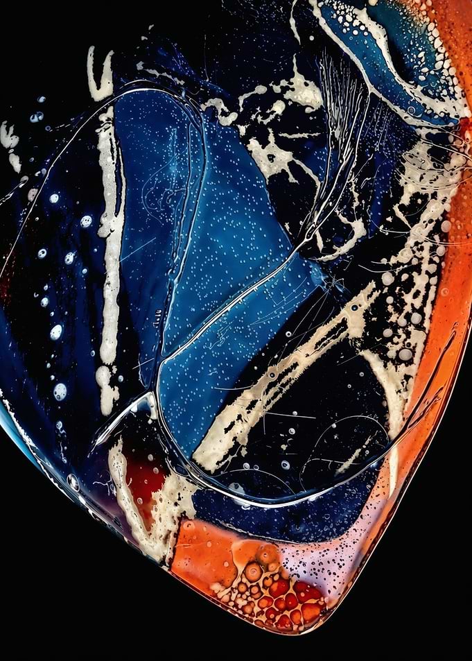 Midnight Fusion – Abstract Fluid Energy – Abstract Porcelain #62