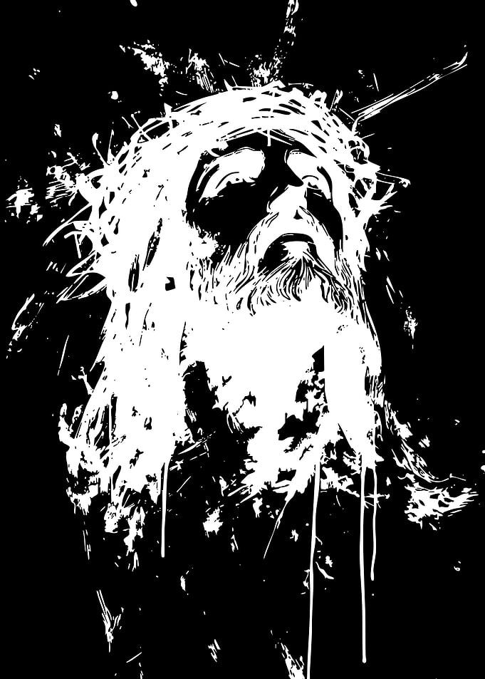 Abstract Jesus with Crown of Thorns