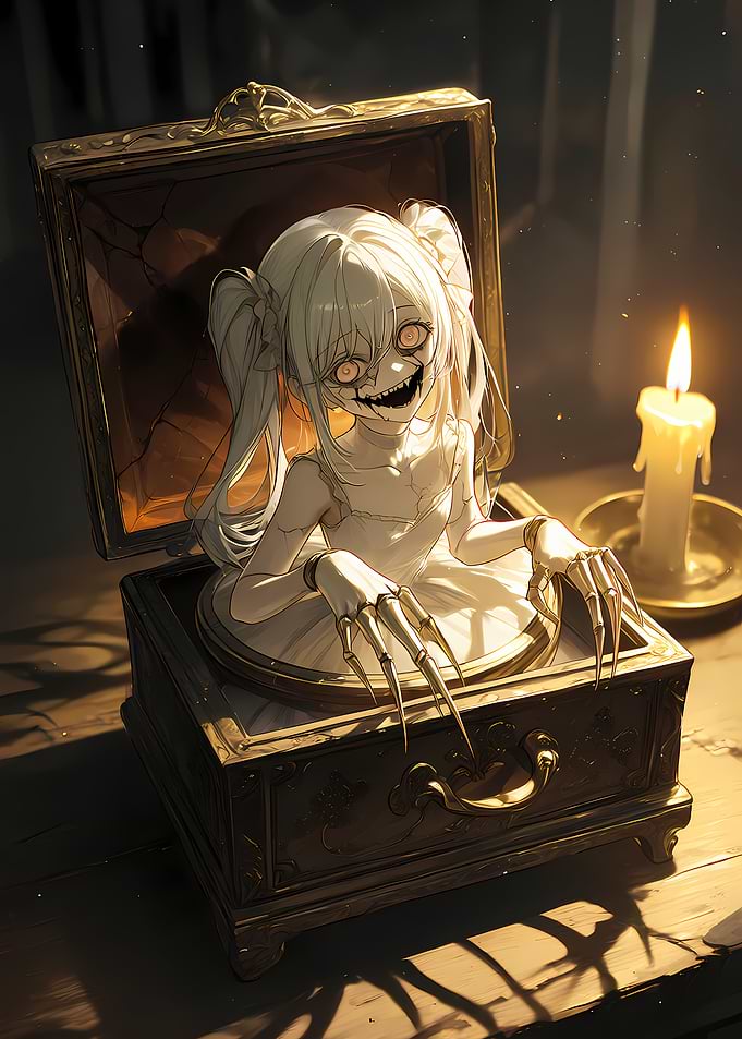 Creepy Jack-in-the-Box Anime Doll