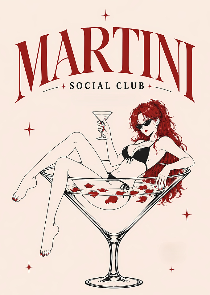 Martini Social Club Retro Poster