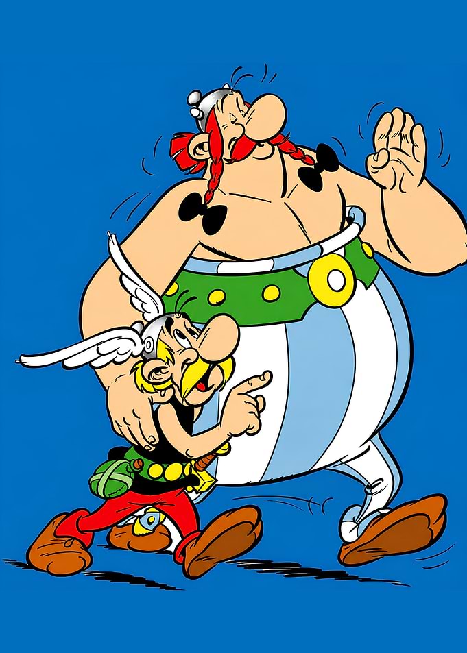 Asterix and Obelix Walking Together