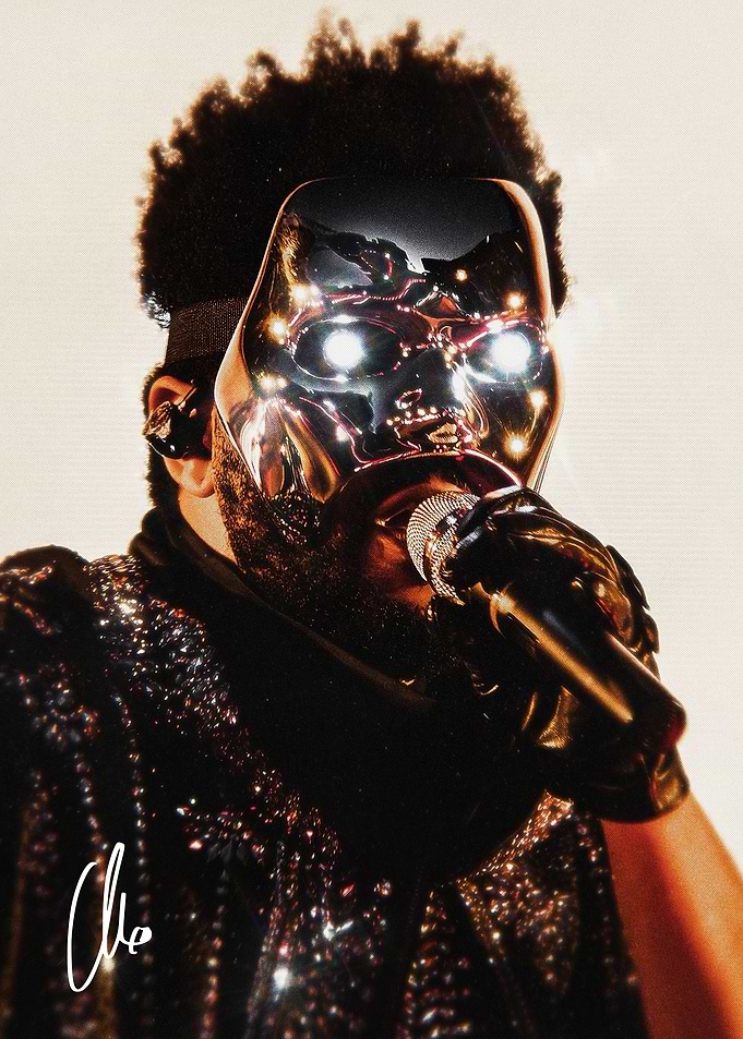 The Weeknd Performing in Chrome Mask