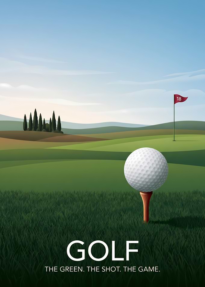 Minimalist Golf Course Poster
